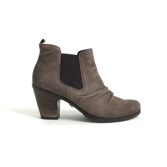 Paul Green Gray Leather Suede Jano Ankle Booties Size 7